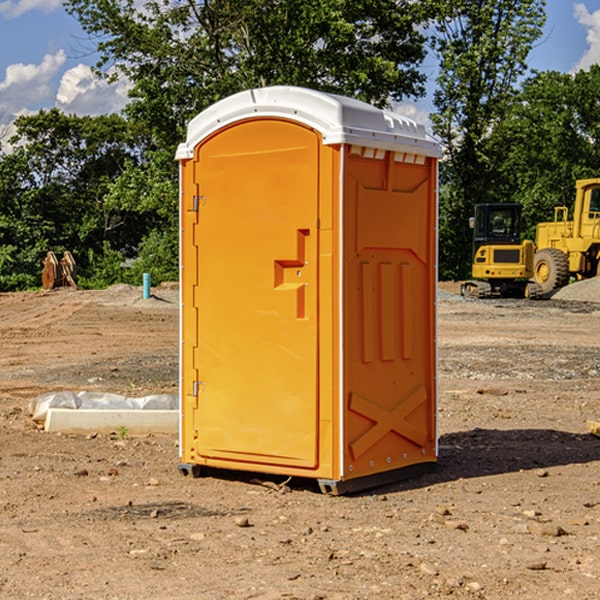 how often are the porta potties cleaned and serviced during a rental period in Monroe County Iowa